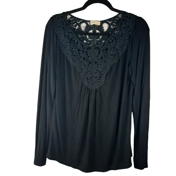 Anthropologie Meadow Rue Bobbin Lace Long Sleeve Slub Top - Picture 12 of 12